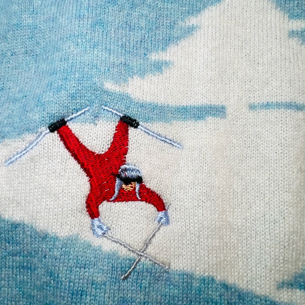 Cashmere Ski Sweater Winter Sports/Skiing/Snowscape Size M. - Picture 7 of 13